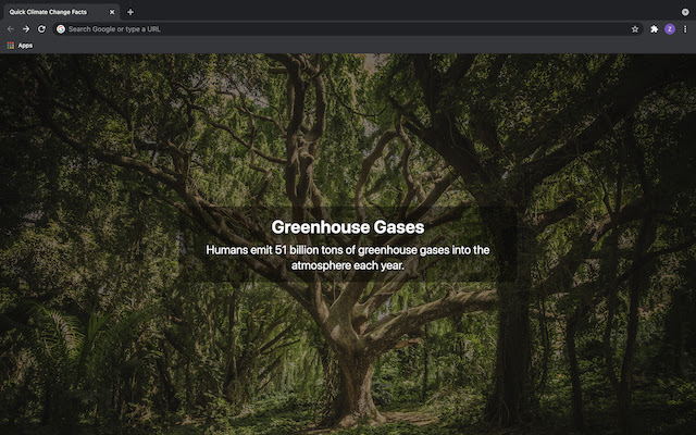 Le nouvel onglet Climate Change Facts de la boutique en ligne Chrome sera exécuté avec OffiDocs Chromium en ligne