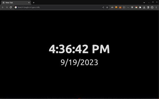 New Tab Clock  from Chrome web store to be run with OffiDocs Chromium online