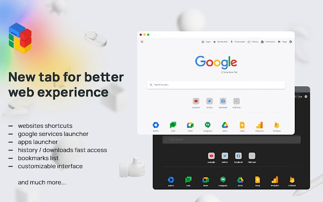 Bagong Tab para sa Google Workspace™ mula sa Chrome web store na tatakbo sa OffiDocs Chromium online