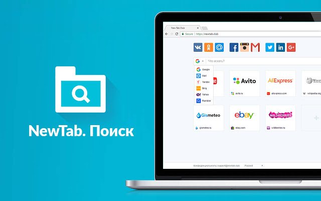 New Tab: Search  from Chrome web store to be run with OffiDocs Chromium online