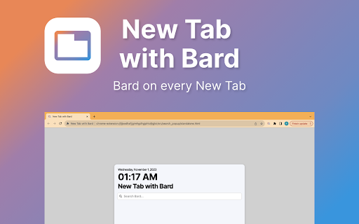 New Tab with Gemini  from Chrome web store to be run with OffiDocs Chromium online