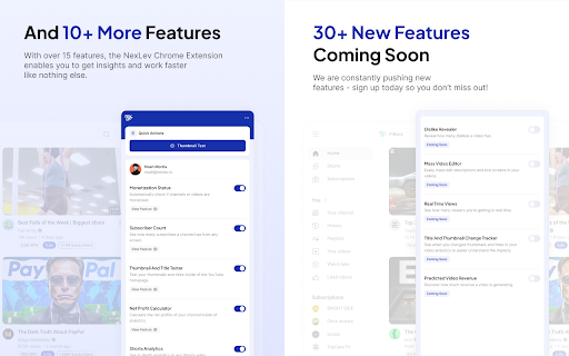 Nexlev YouTube Research  Analytics  from Chrome web store to be run with OffiDocs Chromium online
