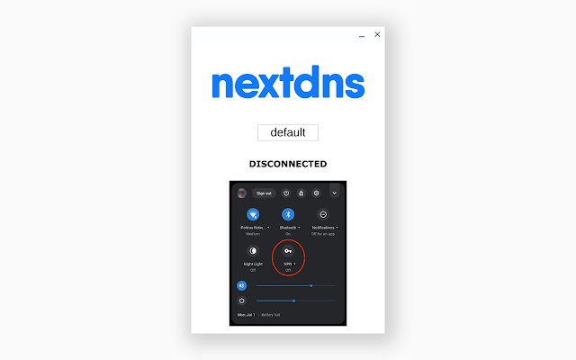 nextdns  from Chrome web store to be run with OffiDocs Chromium online