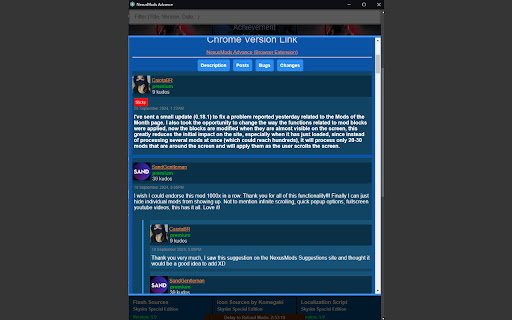 NexusMods Advance  from Chrome web store to be run with OffiDocs Chromium online
