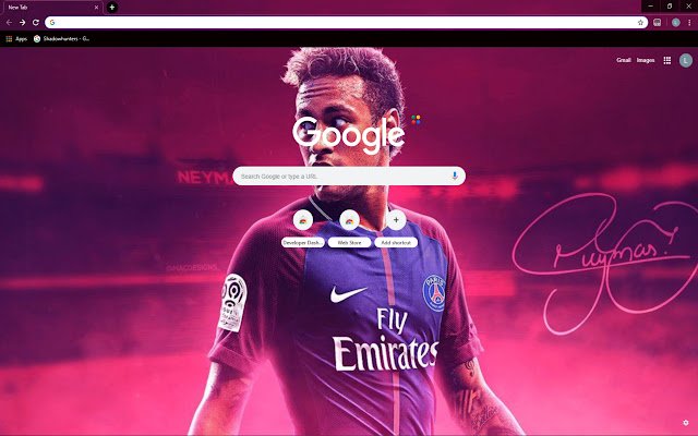 Chủ đề Neymar Jr. từ cửa hàng Chrome trực tuyến sẽ được chạy với OffiDocs Chromium trực tuyến