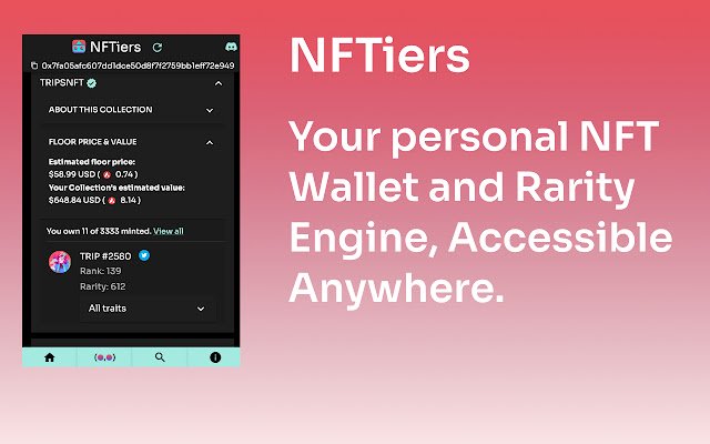 NFTier Chrome Extension  from Chrome web store to be run with OffiDocs Chromium online