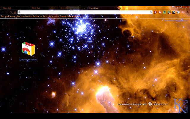 Chrome 网上商店的 NGC 3603 银河星云将与 OffiDocs Chromium 在线运行