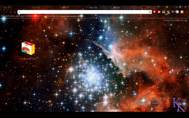 NGC 3603 Star Cluster Theme من متجر Chrome الإلكتروني ليتم تشغيله مع OffiDocs Chromium عبر الإنترنت
