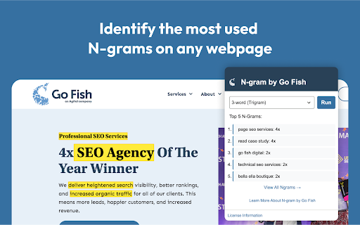 N gram by Go Fish  from Chrome web store to be run with OffiDocs Chromium online