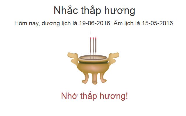 Nhắc thắp hương  from Chrome web store to be run with OffiDocs Chromium online