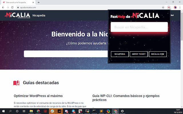 Nicalia FastHelp من متجر Chrome الإلكتروني ليتم تشغيله باستخدام OffiDocs Chromium عبر الإنترنت