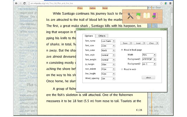 NiceReader  from Chrome web store to be run with OffiDocs Chromium online