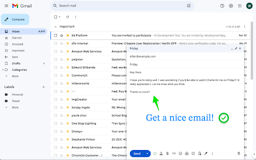 Nicer.email Easiest ChatGPT for Gmail  from Chrome web store to be run with OffiDocs Chromium online