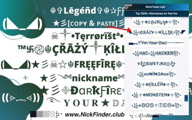 ▷Nickfinder.club꧁Booyah꧂nama panggilan free fire daripada kedai web Chrome untuk dijalankan dengan OffiDocs Chromium dalam talian