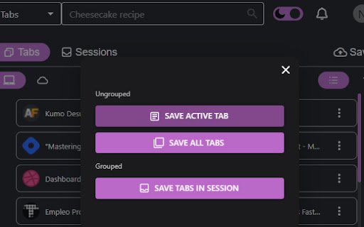 Niftytab  from Chrome web store to be run with OffiDocs Chromium online
