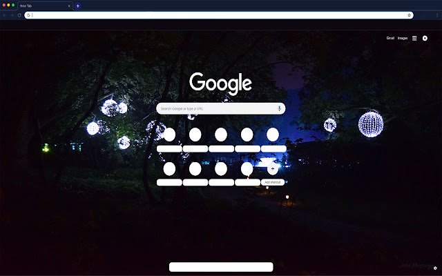 Night Lights in Park Theme از فروشگاه وب Chrome با OffiDocs Chromium به صورت آنلاین اجرا می شود