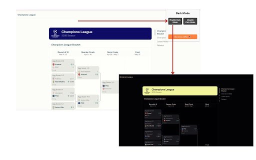 Nightmode  from Chrome web store to be run with OffiDocs Chromium online