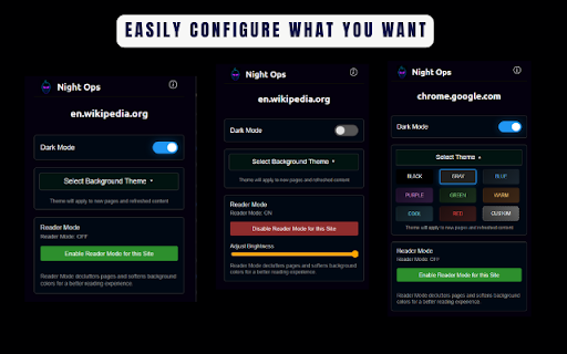 NightOps : Dark mode for chrome  from Chrome web store to be run with OffiDocs Chromium online