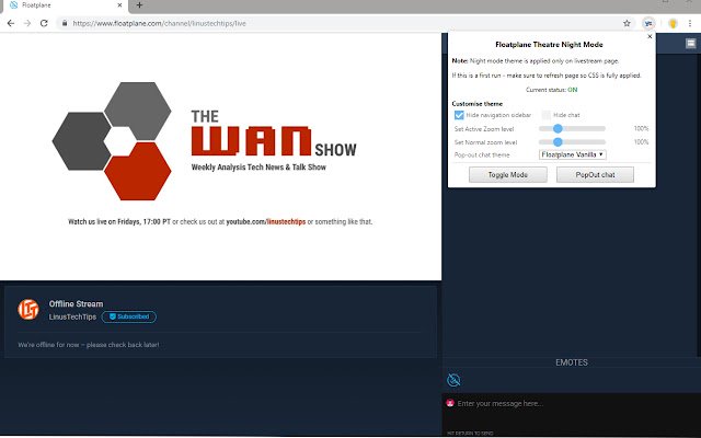 NightTimeFP theme  from Chrome web store to be run with OffiDocs Chromium online