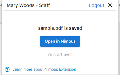 Nimbus Extension  from Chrome web store to be run with OffiDocs Chromium online