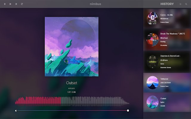 Nimbus Music จาก Chrome เว็บสโตร์ที่จะทำงานร่วมกับ OffiDocs Chromium ออนไลน์