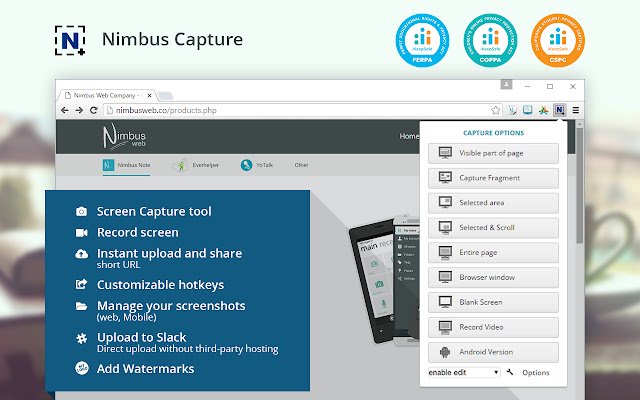 Nimbus Screenshot Screen Video Recorder من متجر Chrome الإلكتروني ليتم تشغيله مع OffiDocs Chromium عبر الإنترنت