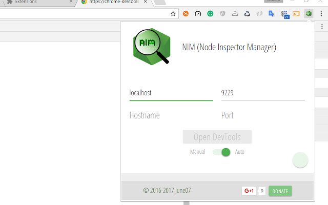 Бета-версия NiM (менеджер инспектора Node.js V8) из интернет-магазина Chrome для запуска с OffiDocs Chromium онлайн