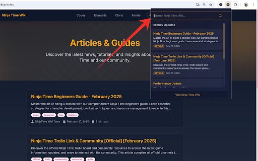 Ninja Time Search  from Chrome web store to be run with OffiDocs Chromium online