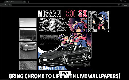 NISSAN 180SX Anime Live Wallpaper  from Chrome web store to be run with OffiDocs Chromium online