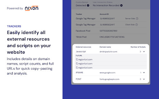 Nixon Digital: Tracker Checker  from Chrome web store to be run with OffiDocs Chromium online