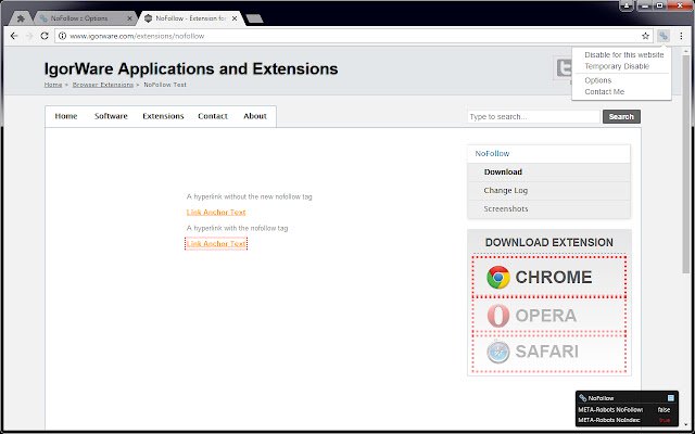 No Follow  from Chrome web store to be run with OffiDocs Chromium online