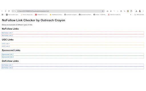 NoFollow Link Checker by Outreach Crayon  from Chrome web store to be run with OffiDocs Chromium online
