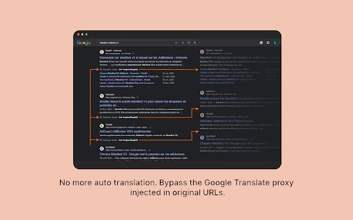 No Google Search Translation  from Chrome web store to be run with OffiDocs Chromium online