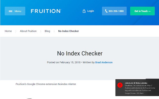 Noindex Alerter de Chrome web store para ejecutarse con OffiDocs Chromium en línea