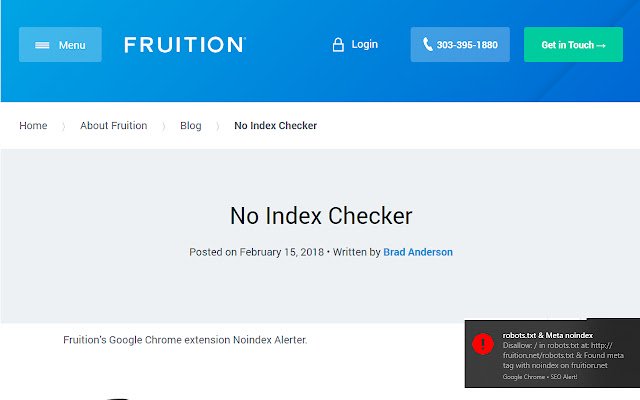 ক্রোম ওয়েব স্টোর থেকে Noindex Alerter OffiDocs Chromium-এর সাথে অনলাইনে চালানো হবে