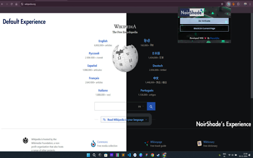 NoirShadeDark Mode Extension  from Chrome web store to be run with OffiDocs Chromium online