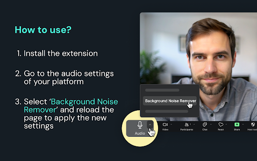 Noise Cancelling App  from Chrome web store to be run with OffiDocs Chromium online