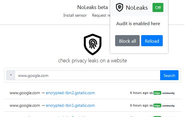 NoLeaks  from Chrome web store to be run with OffiDocs Chromium online