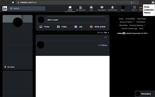 No LinkedIn News  from Chrome web store to be run with OffiDocs Chromium online