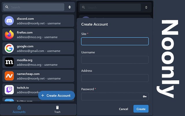 Noonly Password Manager  from Chrome web store to be run with OffiDocs Chromium online