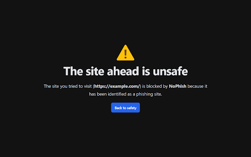 NoPhish  from Chrome web store to be run with OffiDocs Chromium online