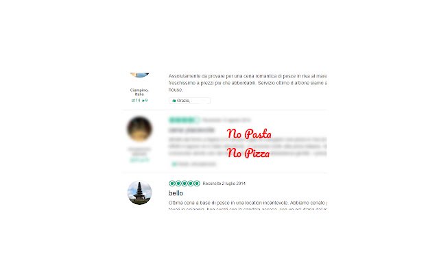 No Pizza No Pasta  from Chrome web store to be run with OffiDocs Chromium online