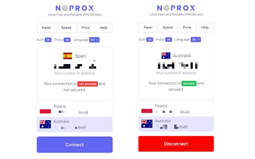 NoProx — VPN  Proxy Service  from Chrome web store to be run with OffiDocs Chromium online