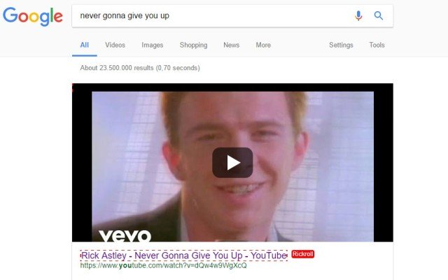 No Rick: Never get rickrolled again!  from Chrome web store to be run with OffiDocs Chromium online