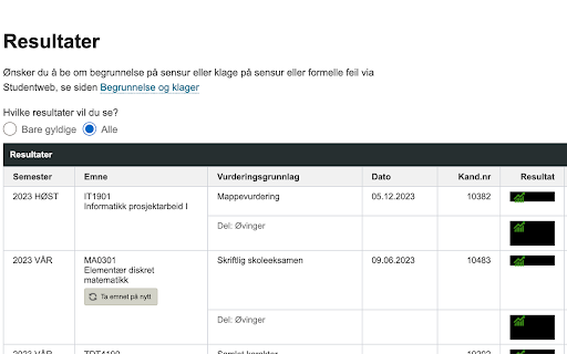 No Studentweb Spoilers  from Chrome web store to be run with OffiDocs Chromium online