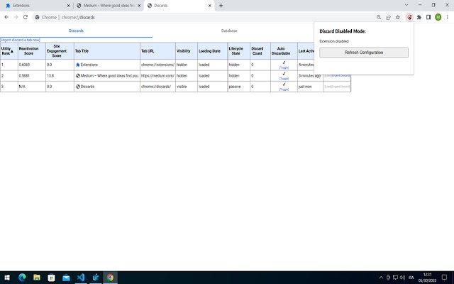 No Tabs Auto Discard  from Chrome web store to be run with OffiDocs Chromium online