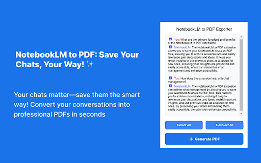 NotebookLM to PDF Exporter  from Chrome web store to be run with OffiDocs Chromium online