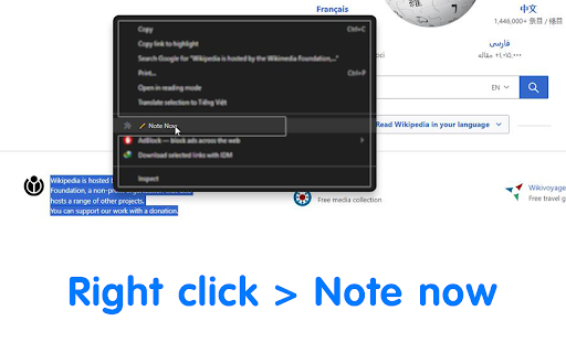 Note Now 1s.is  from Chrome web store to be run with OffiDocs Chromium online