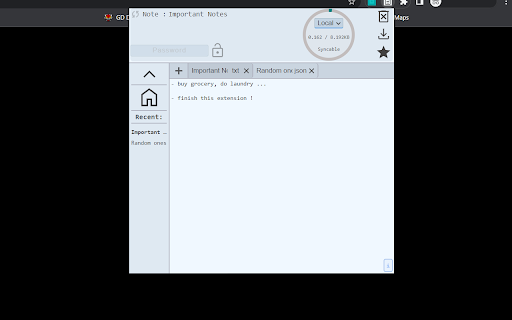 Notepad Extension  from Chrome web store to be run with OffiDocs Chromium online