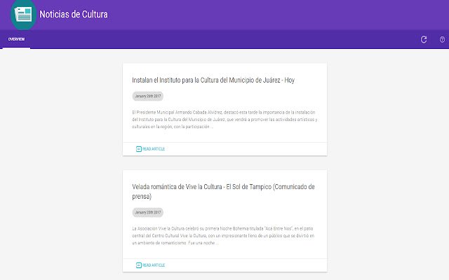 Noticias de Cultura  from Chrome web store to be run with OffiDocs Chromium online